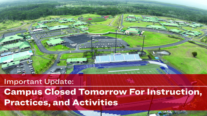 School closed tomorrow for instruction, practices, and activities